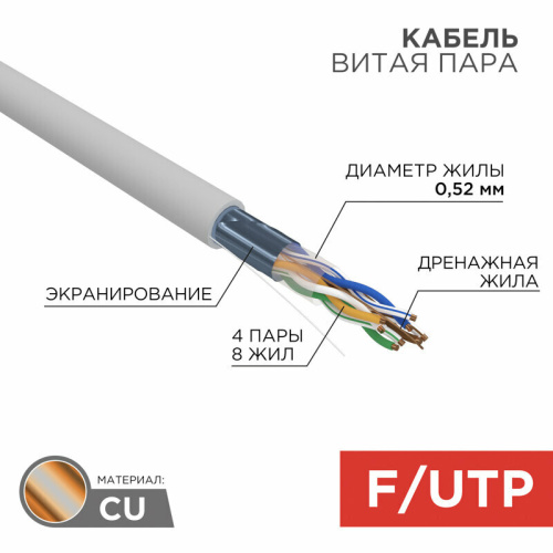 Витая пара REXANT 02-0025 серый