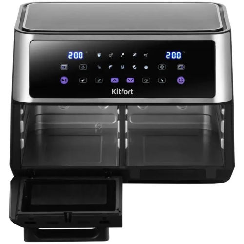 Аэрогриль Kitfort КТ-2256 черный и серебристый