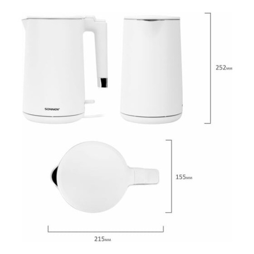 Электрочайник SONNEN KT-8719W белый