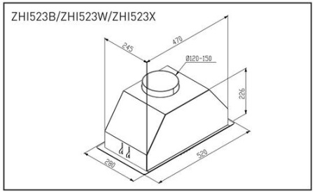 Вытяжка полновстраиваемая ZUGEL ZHI523W белый