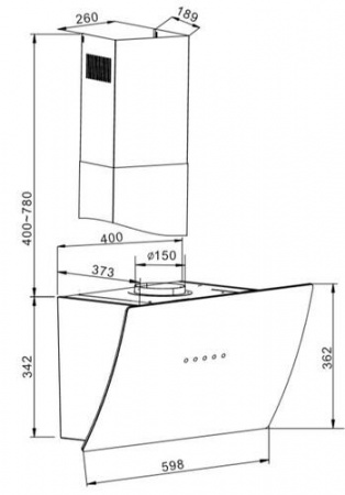 Вытяжка наклонная Hansa OKP6545SH черный