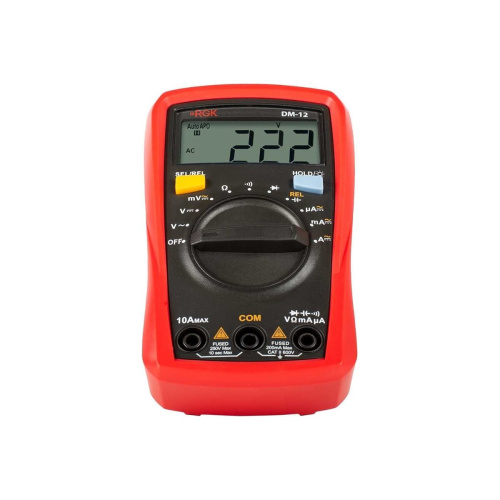 Мультиметр RGK DM-12 (779630) цифровой с поверкой