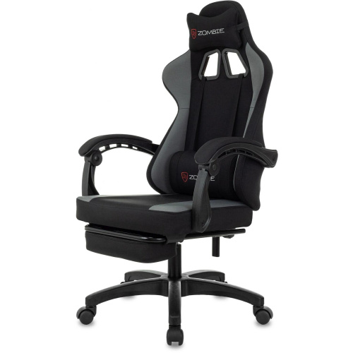 Кресло игровое Zombie Weaver G черный/серый с подголов. крестов. пластик подст.для ног пластик черный