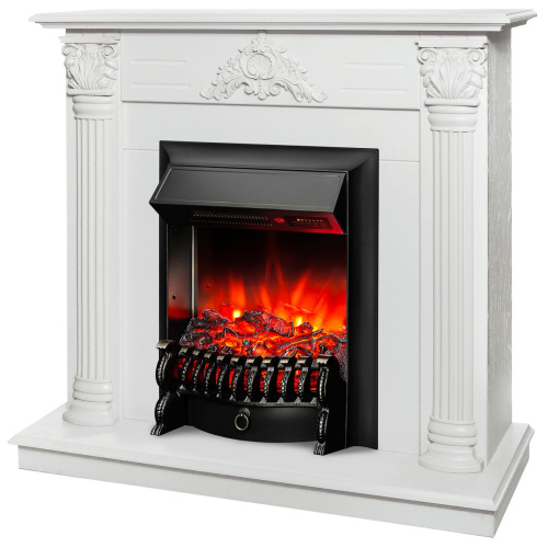 Электрокамин RealFlame Stefania WT белое золото с очагом Fobos Lux Black RC