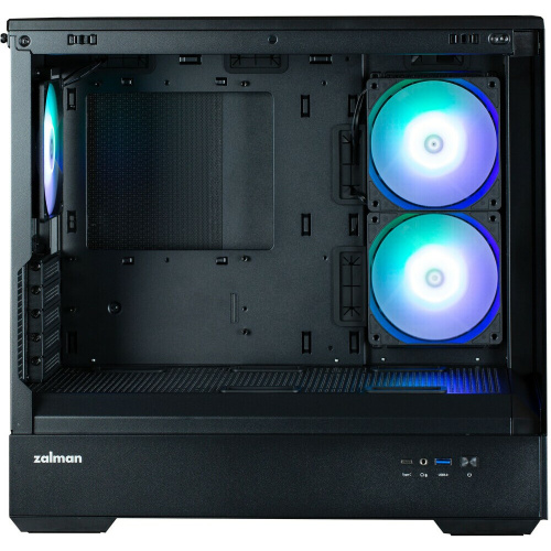 Корпус ZALMAN P30, MATX, Black, Window, 2x3.5", 3x2.5", 1xUSB TYPE-C, 1xUSB3.0, Side 2x120mm ARGB, Rear 1x120mm ARGB