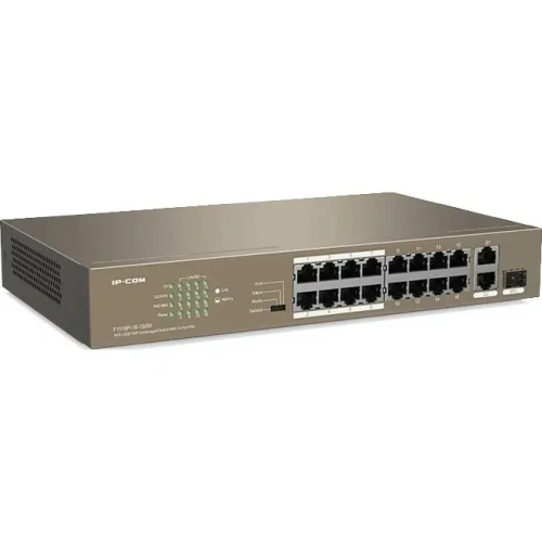 Коммутатор PoE неуправляемый IP-COM F1118P-16-150W 18-Ports 10/100 Mbps Base-TX + 1-Port 1000 Base-X SFP, 16-Ports PoE