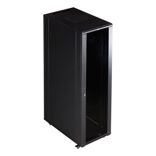 Шкаф серверный Lanmaster TWT-CBB-42U-8X10-G1 напольный 42U 800x1000мм пер.дв.стекл черный