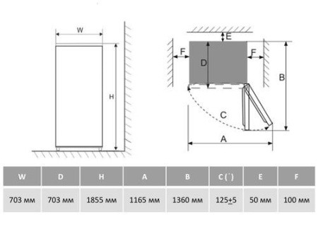 Холодильник с морозильником MAUNFELD MFF1857NFSB серый