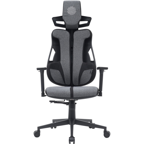 Кресло Cactus CS-CHR-DUO-GYBK серый/черный с подголов. крестов. сталь