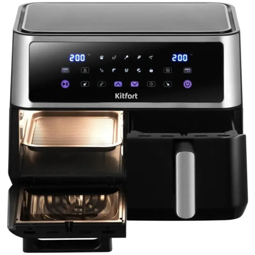 Аэрогриль Kitfort КТ-2256 черный и серебристый