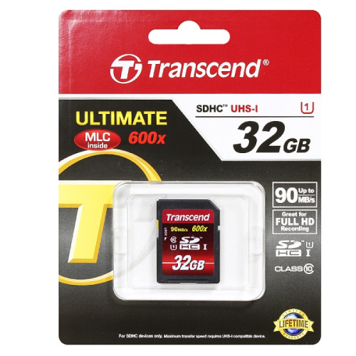 Карта памяти Transcend TS32GSDHC10U1 SDHC Ultimate, 32GB UHS-I Class 10 U1