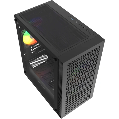 Корпус Powercase Mistral Micro EM18 (CMMEM18B-A3), Tempered Glass, 2x140mm + 1х120mm ARGB PWM fan, чёрный, mATX
