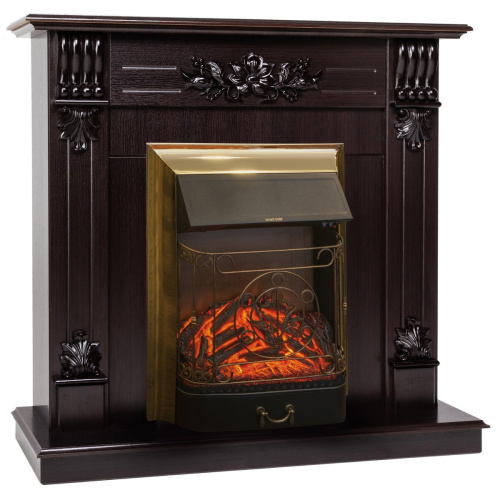 Электрокамин RealFlame Ottawa DN венге премиум с очагом Majestic Lux Brass