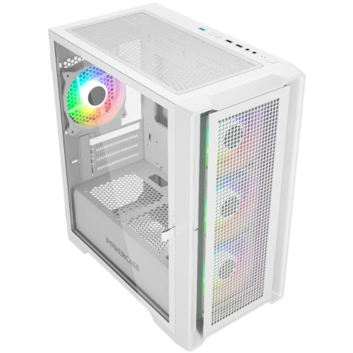 Корпус Powercase Alisio Micro X4W V2 (CAMCXW-A4), Tempered Glass, 4х 120mm ARGB fans, ARGB HUB, белый, mATX