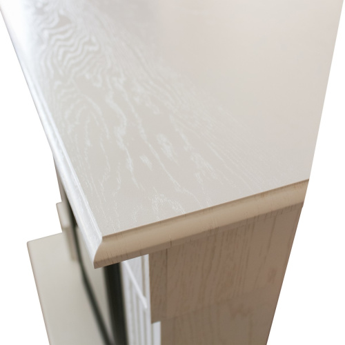 Электрокамин RealFlame Andrea Corner WT фактурный белый с очагом Majestic Lux Brass