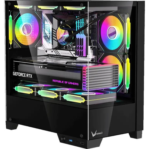 Корпус Formula Crystal Z1M Plus FR (Crystal Z1M + FR), mATX, Mini-Tower, без БП, черный