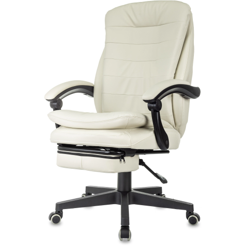 Кресло руководителя Бюрократ T-9950MSG-F слоновая кость (T-9950MSG-F/IVORY-PU) эко.кожа крестов. пластик подст.для ног