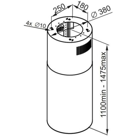 Вытяжка островная MAUNFELD LEE PUSH 39 белый