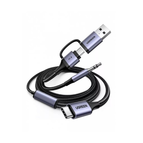 Аудиоадаптер UGREEN CM772 (45009) 2-in-1 USB-A USB-C Jack 3.5 Audio Adapter серый