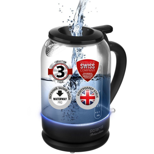 Чайник Polaris PWK 1753CGL черный/стекло