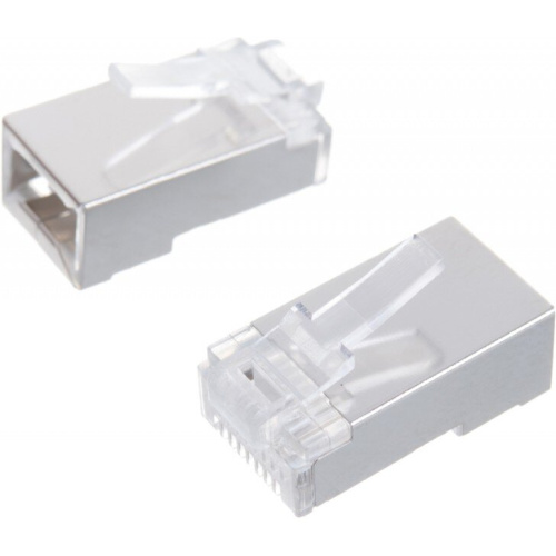 Коннектор LANMASTER (TWT-PL45/S-8P8C) RJ45 STP 8P8C, универсальный, cat.5e, 100 шт.